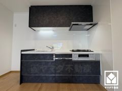 キッチンは空間を有効活用できる壁付けタイプ。