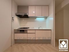 キッチンは空間を有効活用できる壁付けタイプ。