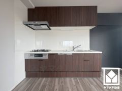 キッチンは空間を有効活用できる壁付けタイプ。毎日の家事の負担を軽減でき、水道代の節約にもなる食器洗乾燥機付き。