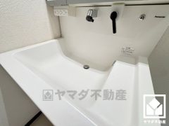 洗面ボウルが広めなので、忙しい朝でも身支度がしやすく時短になります。