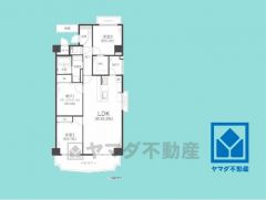 2SLDK、専有面積83.35平米、バルコニー面積11.88平米、11階建て9階部分の角部屋。耐震性・耐火性に優れたSRC造です。2026年4月上旬リフォーム終了予定。アフターサービス保証付きです。