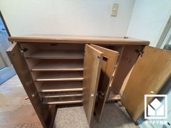 玄関にはシューズボックスを完備。家族の靴もしっかり収納できるので、玄関がいつも片付き、気持ちよくお客様を迎えられます。