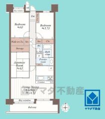 3LDK、専有面積76.81平米、バルコニー面積12.31平米、15階建て10階部分。耐震性・耐火性に優れたSRC造です。