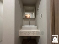 シンプルで美しい、どんなインテリアにもマッチする洗面台です。