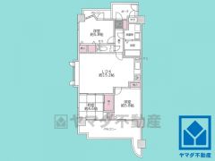 3LDK、専有面積68.5平米、バルコニー面積16.23平米、7階建て3階部分の角部屋。