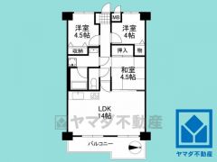 3LDK、専有面積57平米、バルコニー面積9.3平米、9階建て3階部分。