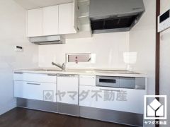 キッチンは空間を有効活用できる壁付けタイプ。