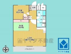 2LDK、専有面積58.59平米、バルコニー面積7.56平米、6階建て3階部分。