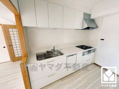 キッチンは空間を有効活用できる壁付けタイプ。