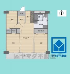 3LDK、専有面積66.01平米、バルコニー面積9.98平米、7階建て1階部分。