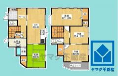 4DK、土地面積80.35平米、建物面積84.33平米、木造2階建。