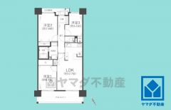 3LDK、専有面積75.8平米、バルコニー面積11.88平米、11階建て5階部分。