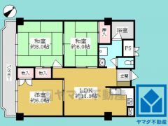 3LDK、専有面積66.15平米、バルコニー面積9.16平米、7階建て6階部分。