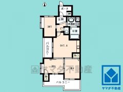 3DK、専有面積50.7平米、バルコニー面積14.14平米、9階建て3階部分の三方角部屋。安心の新耐震物件です。