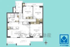 3LDK、専有面積89.31平米、バルコニー面積23.36平米、6階建て2階部分。