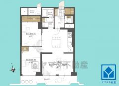 2LDK、専有面積69.75平米、バルコニー面積9.26平米、7階建て6階部分。