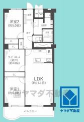 2SLDK、専有面積81.11平米、バルコニー面積10.05平米、5階建て1階部分。