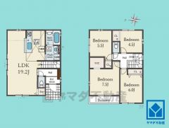 4LDK、土地面積90平米、建物面積99.23平米、木造2階建。2025年11月下旬完成済み。尼崎御園1期全3棟の1号棟です。区画それぞれ間取りが違うので、ライフスタイルに合わせてご検討ください。