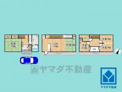 5LDK、土地面積80.02平米、建物面積116.63平米、木造3階建。