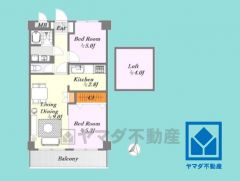 2LDK、専有面積55平米、バルコニー面積4.7平米、4階建て最上階。