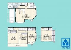 4LDK、土地面積67.91平米、建物面積117.04平米、木造3階建。