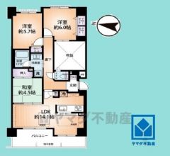 3LDK、専有面積70.54平米、バルコニー面積10平米、5階建て最上階。