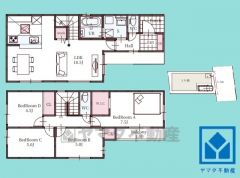 4LDK、土地面積91.58平米、建物面積96.05平米、木造2階建。2025年11月完成済。2期3号棟です。区画それぞれ間取りが違うので、ライフスタイルに合わせてご検討ください。