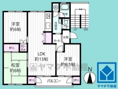 3LDK、専有面積70.65平米、バルコニー面積5.44平米、5階建て2階部分。