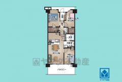 3LDK、専有面積71.43平米、バルコニー面積13.8平米、7階建て2階部分。