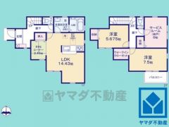 2SLDK、土地面積95.43平米、建物面積88.69平米、木造2階建。