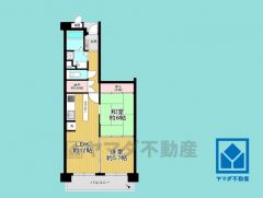 2SLDK、専有面積56.1平米、バルコニー面積7.97平米、6階建て最上階。