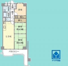 3LDK、専有面積59.06平米、バルコニー面積10.99平米、15階建て最上階。耐震性・耐火性に優れたSRC造です。