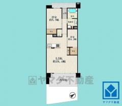 2LDK、専有面積65.82平米、南東向きの専用庭28.06平米付き（使用料月額600円）。