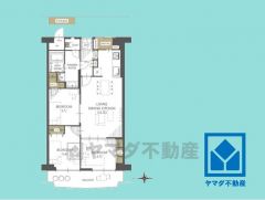 3LDK、専有面積69.3平米、バルコニー面積9.48平米、11階建て最上階。耐震性・耐火性の高いSRC造です。