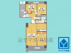 3LDK、専有面積75.84平米、バルコニー面積18.08平米、10階建て5階部分。