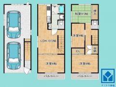 4SLDK、土地面積60.27平米、建物面積104.02平米、木・鉄骨造3階建。2026年1月リフォーム済の大変綺麗な住宅です。