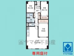 3LDK、専有面積78.35平米、バルコニー面積9.1平米、10階建て1階部分。耐震性・耐火性の高いSRC造です。