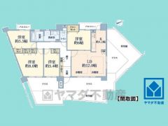 4LDK、専有面積92.7平米、バルコニー面積34.61平米、11階建て1階部分。専用庭31.79平米付き（使用料月額1000円）。耐震性・耐火性の高いSRC造です。