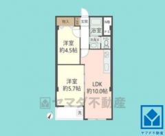 2LDK、専有面積46.72平米、バルコニー面積3.5平米、8階建て3階部分。