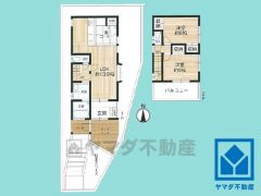 2LDK、土地面積98.08平米、建物面積73.35平米、木造2階建。
