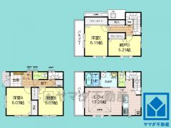 2SSLDK、土地面積61.55平米、建物面積96.75平米
