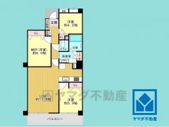 2SLDK、専有面積73.72平米、バルコニー面積12.16平米、27階建て15階部分。耐震性・耐火性の高いSRC造です。