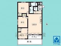 3LDK、専有面積69.93平米、バルコニー面積3.24平米、8階建て1階部分の南西角部屋。