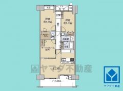 2SLDK、専有面積75.33平米、バルコニー面積9.21平米、13階建て11階部分。耐震性・耐火性に優れたSRC造です。