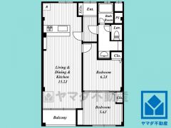 2LDK、専有面積52.81平米、バルコニー面積2.86平米、8階建て3階部分。