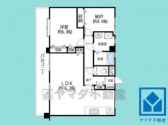 1SLDK、専有面積61.23平米、バルコニー面積11.23平米、4階建て2階部分。