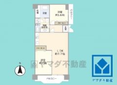 2LDK、専有面積73.75平米、バルコニー面積7.08平米、6階建て4階部分の角住戸。2024年11月リフォーム済の大変綺麗なお部屋で、即ご入居いただけます。