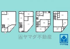 6LDKと店舗スペース、土地面積89.01平米、建物面積259.29平米、耐震性・耐火性の高い鉄骨造4階建。