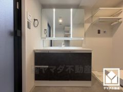 洗面ボウルが広めなので、忙しい朝でも身支度がしやすく時短になります。