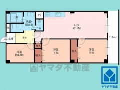 3LDK、専有面積76.88平米、バルコニー面積7.94平米、8階建て3階部分。